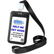 Black Lanyard & Smart NFC Dementia 'HELP ME GET HOME' Medical ID Information Card with Passive Geolocation Tracking System
