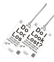 2x Smart NFC 'Do I Look Lost' Luggage Tags with Smart Passive Tracking