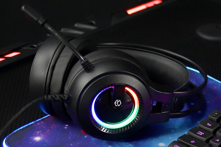 Dark Player Power Wave LED 7.1 RGB Wired USB Gaming Headset with Microphone