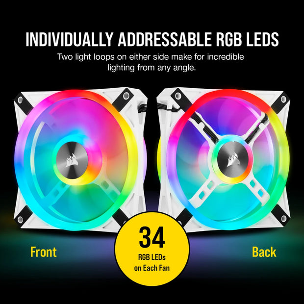 Corsair iCUE QL120 RGB 120mm PWM White Fan — Single Pack