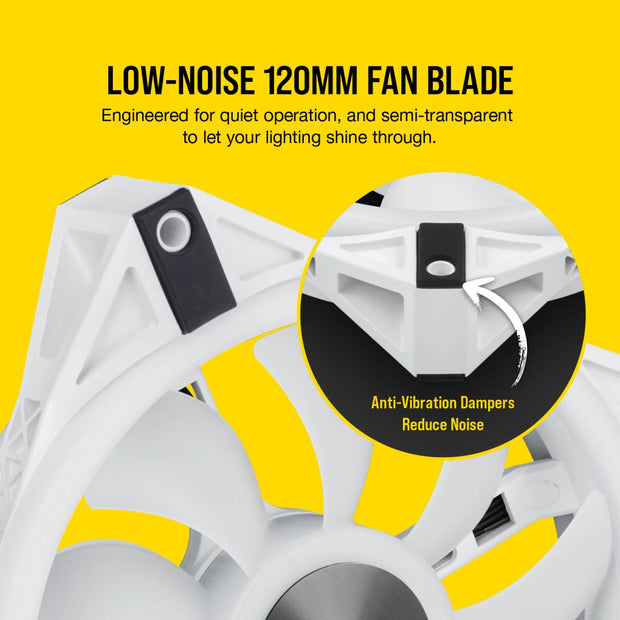 Corsair iCUE QL120 RGB 120mm PWM White Fan — Single Pack