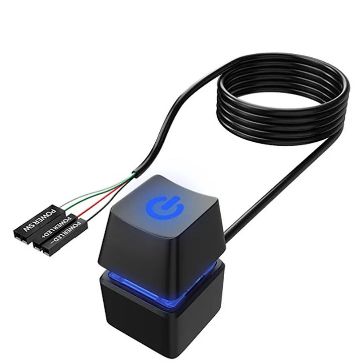 Dark Player Desktop Computer External Power On/Off Switch Button with 1.8m Cable | PC Motherboard Control for Home & Office