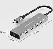 Dark Player Blueendless 4-in-1 USB Type-C Hub with 4 USB-C Ports and 1 Type-C Power Supply Port