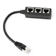 Dark Player RJ45 Network Splitter Adapter LAN Ethernet Cable 1 to 3 Internet Connector Extension