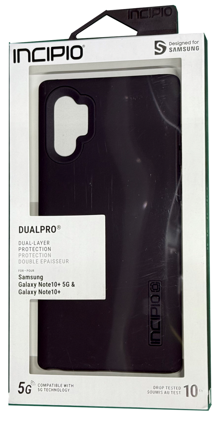Incipio DualPro Dual Layer Case for Samsung Galaxy Note10+ & Note10+ 5G – Hybrid Shock-Absorbing Drop Protection, Black