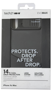 Tech21 Evo Max Case for iPhone Xs Max - Black | 14ft Drop Protection, Lens Cover & 3 Layers of Protection