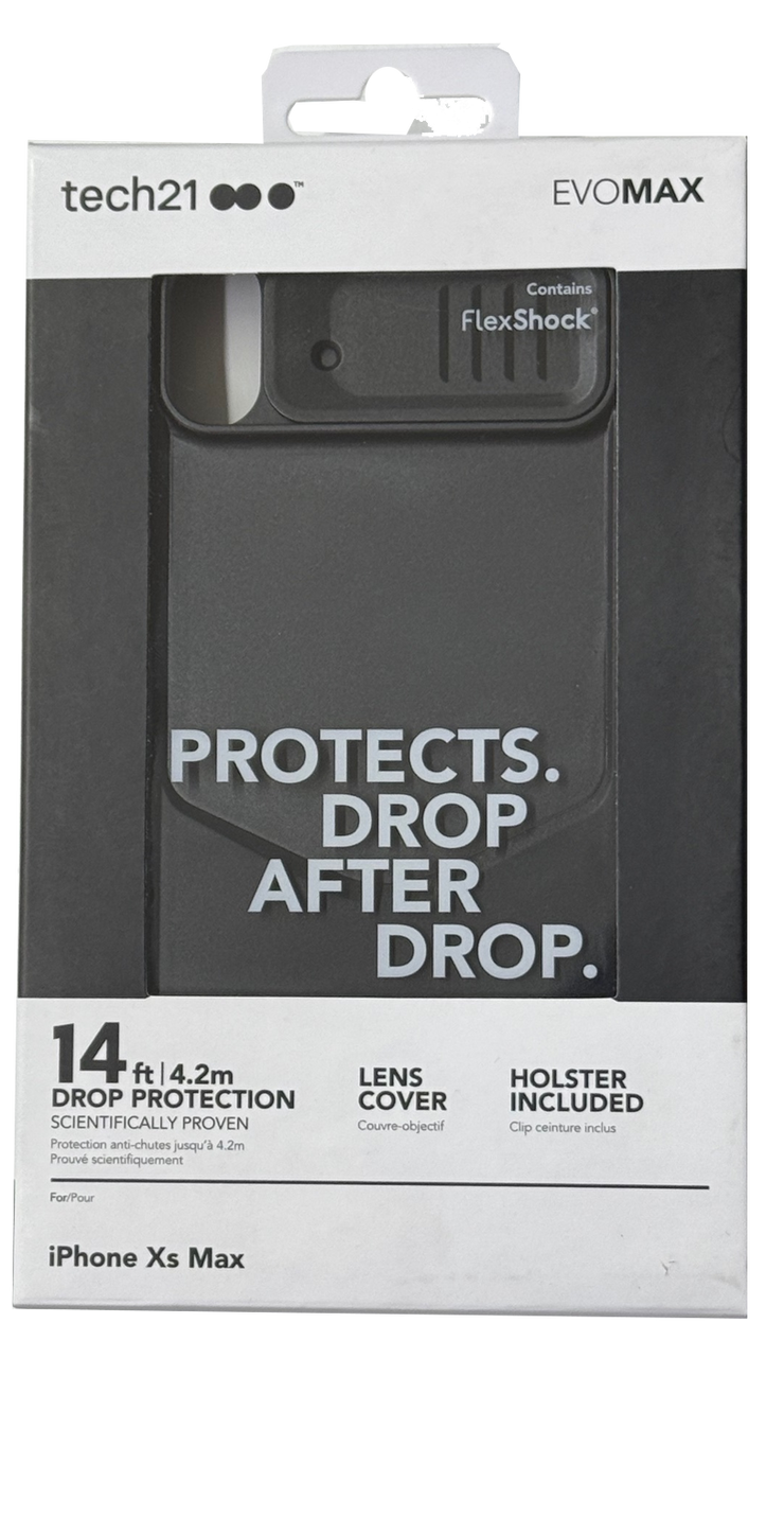 Tech21 Evo Max Case for iPhone Xs Max - Black | 14ft Drop Protection, Lens Cover & 3 Layers of Protection