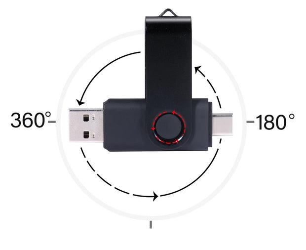 Dark Player 2-IN-1 USB Type-A & USB Type-C Flash Drive 64GB