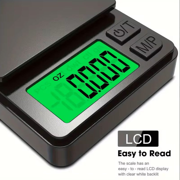 Dark Player Precision Pocket Scale 1000g x 0.01g - Digital Mini Scale for Jewelry, Food, Coffee, Herbs & More - Compact & Portable with Backlit LCD