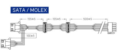 FSP VITA GM 750W Modular SATA/Molex Power Cable | 4x SATA + Molex, 700 ...