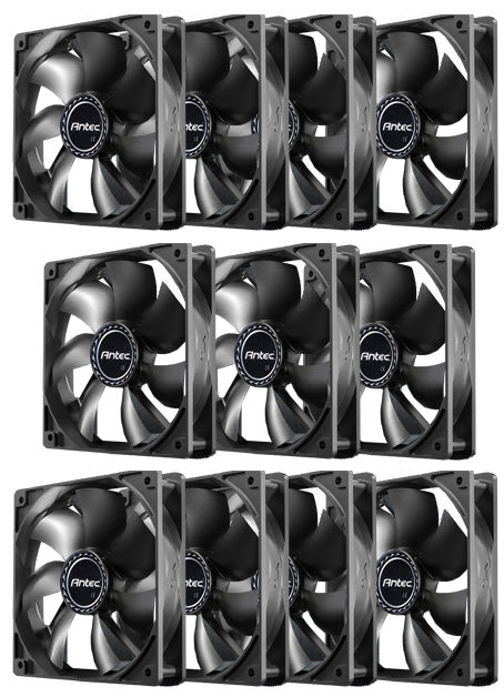 10-Pack Antec 120mm Case Fans + 40 Screws | High-Performance | 3-Pin PWM | Non-LED | 12V | Sleeve Bearing