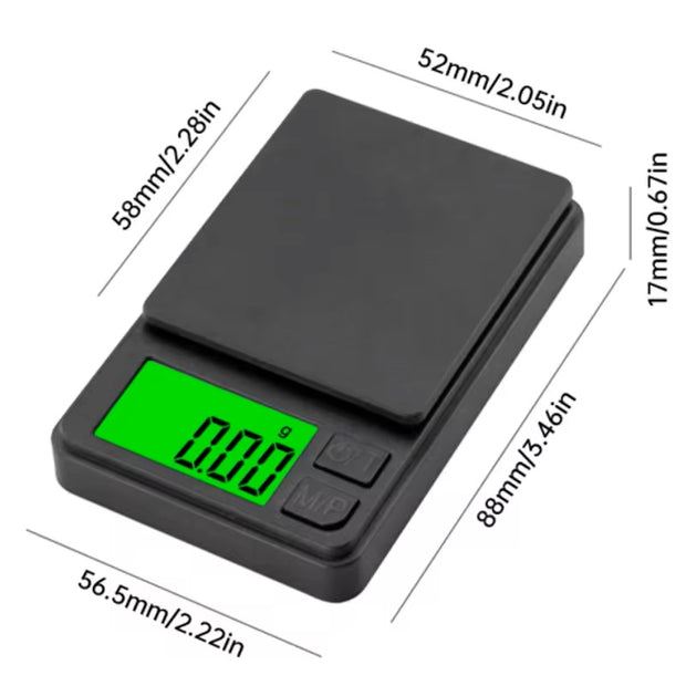 Dark Player Precision Pocket Scale 1000g x 0.01g - Digital Mini Scale for Jewelry, Food, Coffee, Herbs & More - Compact & Portable with Backlit LCD