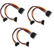 Dark Player SATA Power Splitter Extension Cable 3-Pack SATA Male to 2 x SATA Female (Right Angle) - 15cm