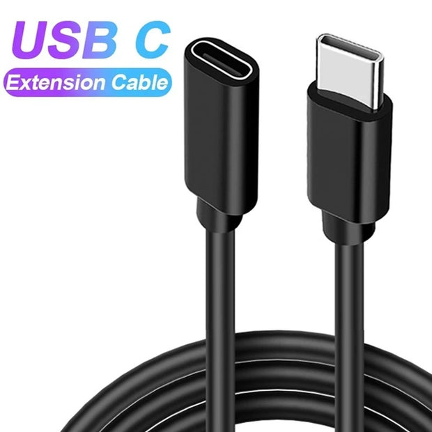 Dark Player USB C Extension Cable - USB C to USB C Male to Female | Type C Extender Cord 1m