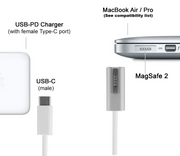 USB Type-C to MagSafe 2 100w PD Charging Cable for Apple MacBook Air / Pro | 1.8m