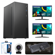 Tech Junction Signature Office PC Bundle -  Productivity Pro Pack - Intel Core i7-12700KF 32GB RAM 1TB M.2 NVMe SSD | 2x 27" Monitors | Keyboard | Mouse | Webcam | Headset