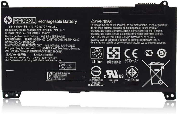 HP RR03XL Battery for HP ProBook 430 440 450 G4 G5 851477-541 851610-850