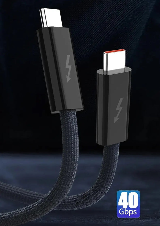 Dark Player USB 4.0 Type-C 240W Fast Charging with Data Cable | 40Gbps | 8K HD Video | Support Thunderbolt 3/4