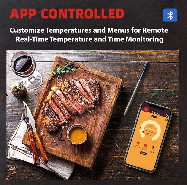 Smart Dual Sensors Wireless Bluetooth Thermometer | BBQ | Oven | Grill