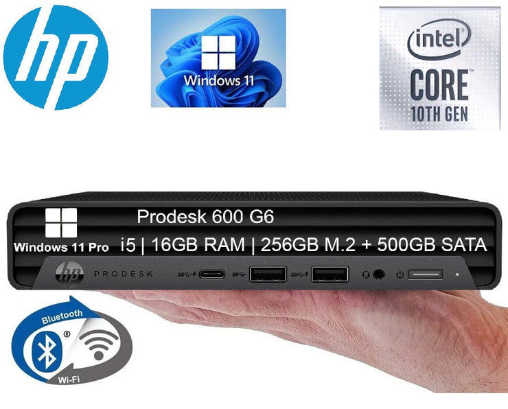 HP ProDesk 600 G6 Desktop Mini PC | i5-10500 @ 4.50GHz | 16GB RAM | 512GB M.2 | WIFI + BT | Windows 11 Pro | Open Box