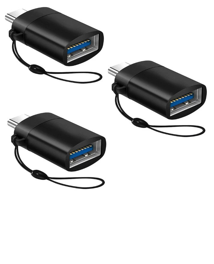 Dark Player Type-C to Type-A USB3.0 OTG Adapter | 3-Pack