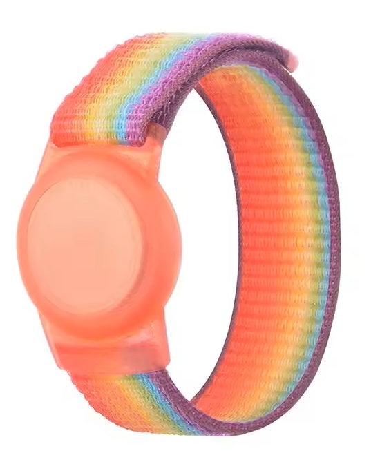 Smart Tracker Wrist & Ankle Band – Works with Apple Find My (iOS Only) | Water-Resistant, Replaceable Battery, Includes Tracking Tag - Rainbow