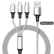 Dark Player 3-IN-1 Multi Charging 1.2M Cable | Lightning | Micro USB | USB Type-C