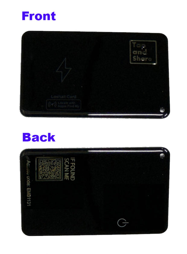 Tap and Share 2-In-1 SmartTrack iCard with 'Am I Lost' - Wallet Tracker (Rechargeable battery) | 3-Pack - WORKS WITH THE APPLE® FIND MY™ APP (Black)
