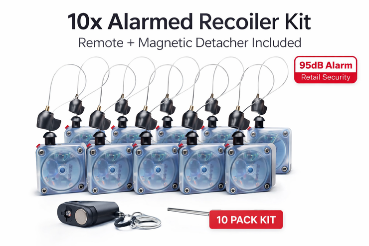 10x Ultimate Alarmed Pull Box Recoiler Set with IR Remote & Magnetic D ...