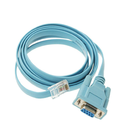 Cisco Console Cable 9-pin DB9 Female Serial RS232 Port to RJ45 Male Cat5 Ethernet LAN Rollover Console Cable 1.8m (Blue)