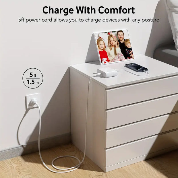 Dark Player 200W USB-C Charger | 6-Port GaN Fast Charging Hub (3 USB-C & 3 USB-A) | Multi-Device Charging Station for MacBook, iPad, iPhone, Samsung, Google Pixel