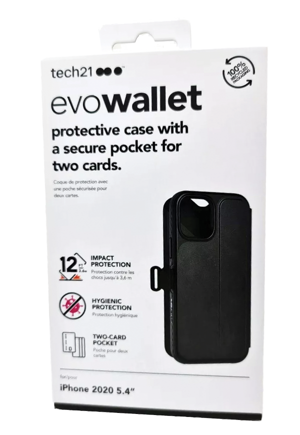 Tech21 Evo Wallet Case for iPhone 12 mini / 13 mini T21-8359 - Black