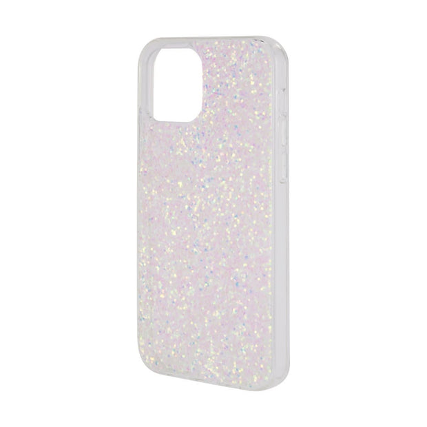 Dark Player Protective iPhone 12/12 Pro Case - Silver Glitter