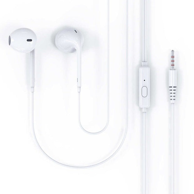 Kingleen Premium 3.5mm Stereo Earphones with Mic - White