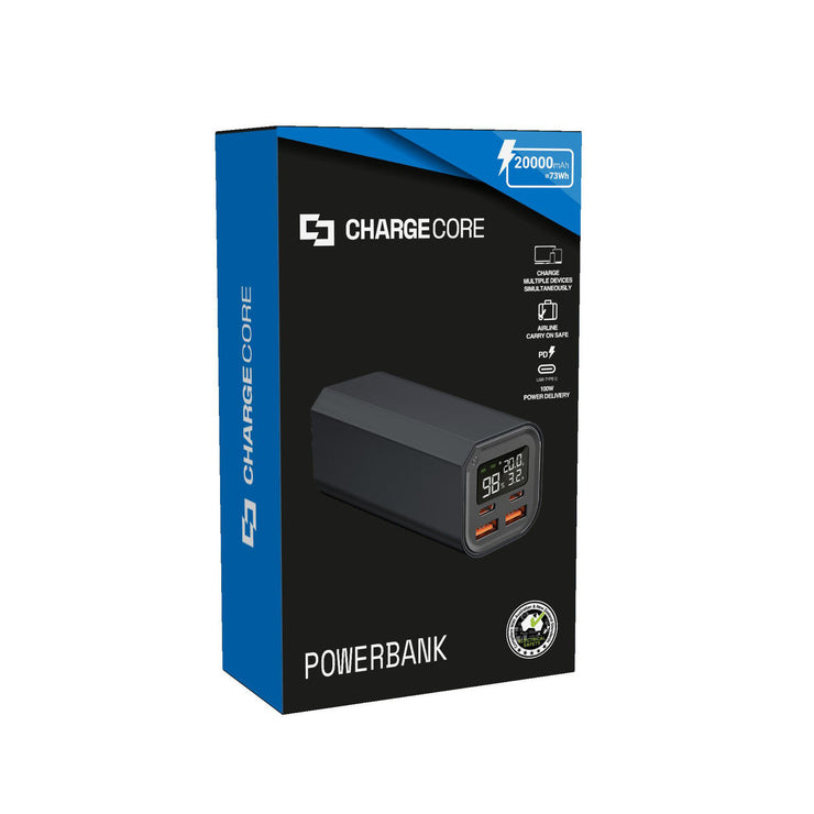 Laser 100W PD Power Bank 20000mAh with LED Display (Black)| Fast Charge for Laptops, Tables and Phones