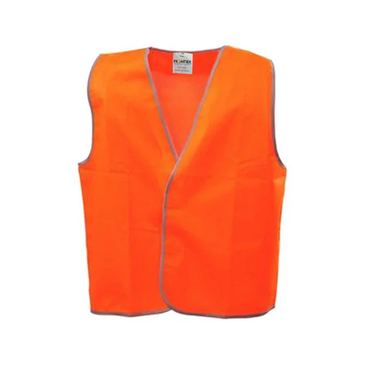 BULK 10x Frontier Hi-Vis Day Use Orange Safety VEST Workwear visibility ONE SIZE 3XL