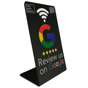 Tap and Share Contactless Sharing Smart NFC 'Review us on Google' Counter Sign + QR code | Black