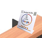 Tap and Share Contactless Sharing Smart NFC 'Review us on Google' XL Counter Sign + QR code | White XL