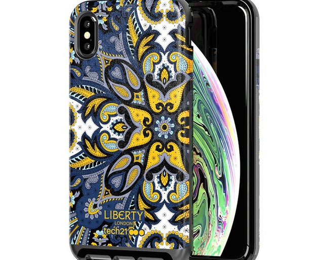 Tech21 Liberty EvoLuxe Leather Protective Case for iPhone X/Xs - Blue | Anti-Collision | FlexShock Impact Protection