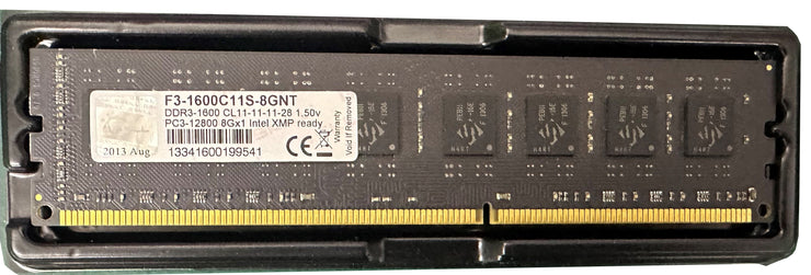 G.SKILL DDR3-1600 CL11-11-11 1.50V 8GB (1x8GB) F3-1600C11S-8GNT | Lifetime Warranty