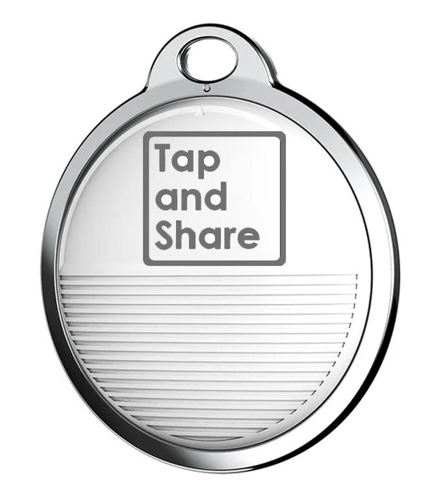 Tap and Share 2-In-1 SmartTrack Pet Tag with 'Am I Lost' - Smart Pet Tracker - White