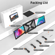 Mate X 11.6” Dual 1080P FHD Portable Laptop Monitor Extender – Triple Screen, Type-C/HDMI/USB - For 13”–17” Laptops (Plug & Play)