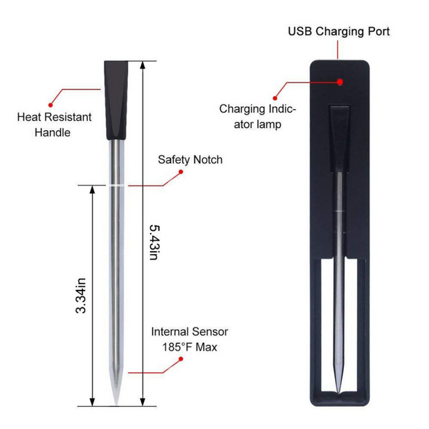 Smart Dual Sensors Wireless Bluetooth Thermometer | BBQ | Oven | Grill