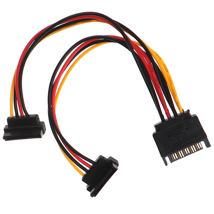 Dark Player SATA Power Splitter Extension Y-Cable (SATA 2 / SATA 3 Compatible) | Right Angle