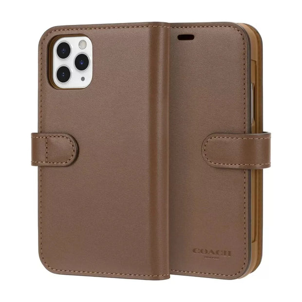 Coach Leather Folio Case for iPhone 11 Pro - Brown | Premium Leather | Full Protection