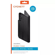 Cygnett Black UrbanWallet Case for Samsung Galaxy A13 5G / A04s – Shock Absorbent, 3 Card Slots, Folding Stand, ID Pouch & Cash Pocket, 2 Year Warranty