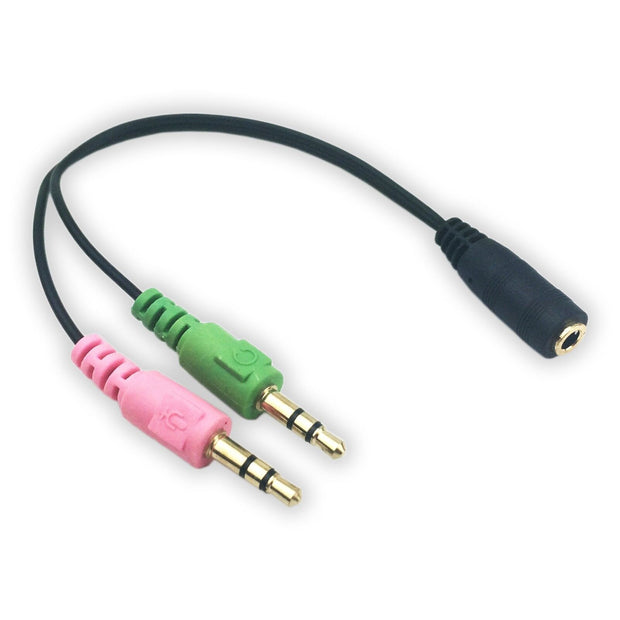 Dark Player 3.5mm 4 Position to 2x 3 Position 3.5mm Headset Splitter Adapter - Female to Male | 20cm