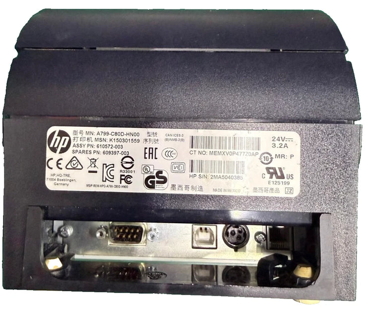 HP POS Thermal Receipt Printer USB & Serial Model: A799-C80D-HN00 P/N 609397-003 (Refurbished)