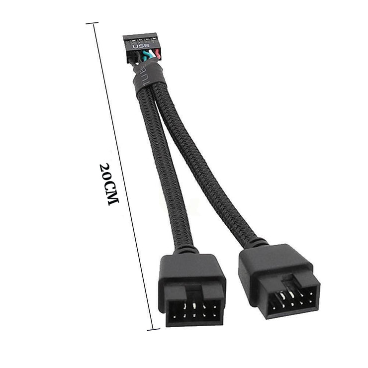 Dark Player Motherboard USB 9Pin Male to Female 1 to 2 Splitter Header Adapter | Internal USB Splitter Adapter 1 to 2 Cable