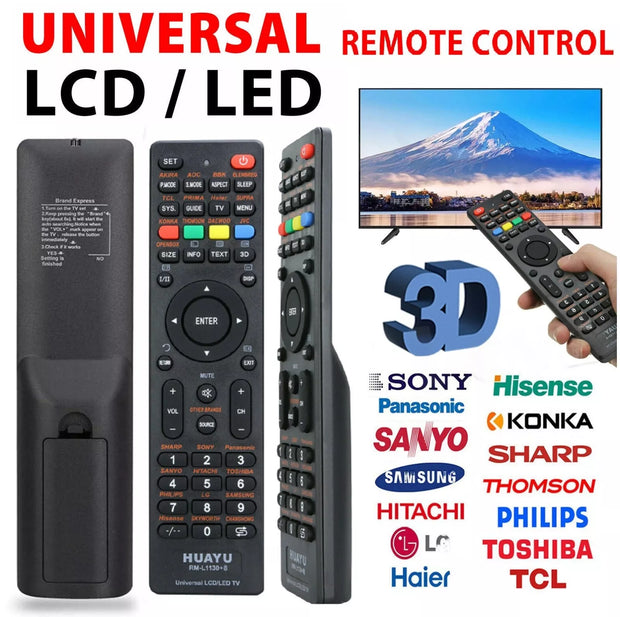 Huayu RM-L1130+8 Universal LED/LCD TV Remote Control – Compatible with Sony, Philips, Samsung, LG, and More